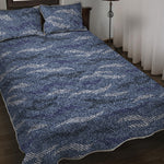 Camo Denim Jeans Pattern Print Quilt Bed Set