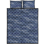 Camo Denim Jeans Pattern Print Quilt Bed Set