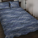 Camo Denim Jeans Pattern Print Quilt Bed Set