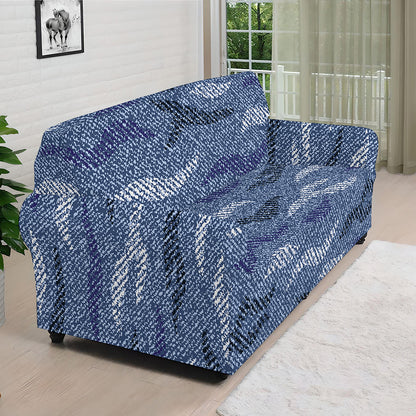 Camo Denim Jeans Pattern Print Sofa Cover