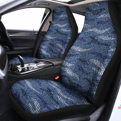 Camo Denim Jeans Pattern Print Universal Fit Car Seat Covers
