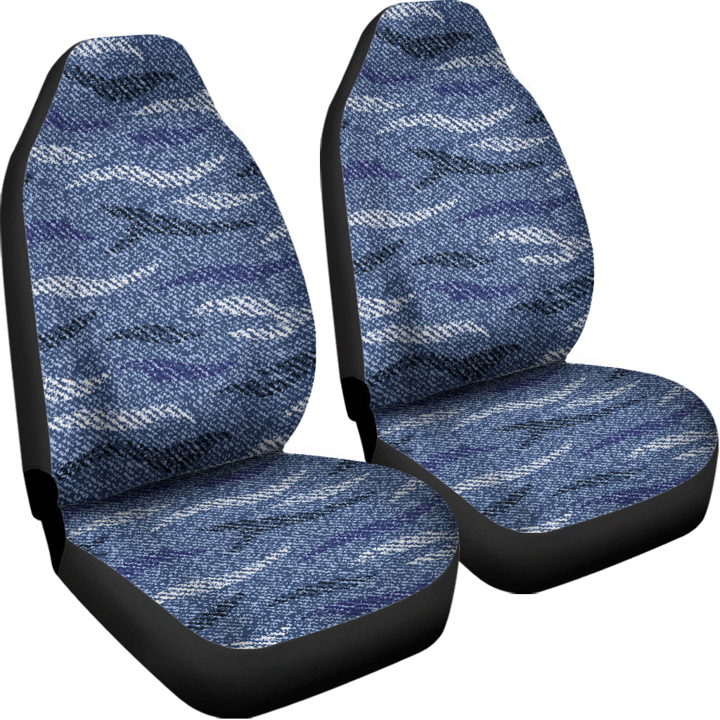 Camo Denim Jeans Pattern Print Universal Fit Car Seat Covers