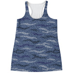 Camo Denim Jeans Pattern Print Women's Racerback Tank Top