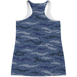 Camo Denim Jeans Pattern Print Women's Racerback Tank Top