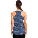 Camo Denim Jeans Pattern Print Women's Racerback Tank Top
