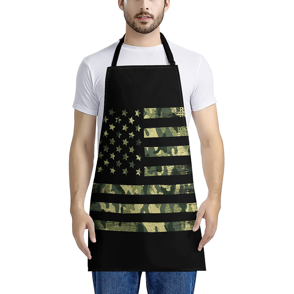 Camouflage American Flag Print Apron