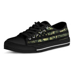 Camouflage American Flag Print Black Low Top Shoes 