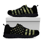 Camouflage American Flag Print Black Sneakers