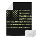 Camouflage American Flag Print Blanket