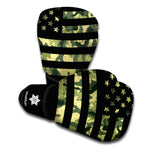 Camouflage American Flag Print Boxing Gloves