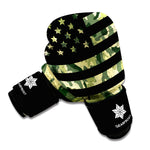 Camouflage American Flag Print Boxing Gloves