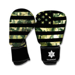 Camouflage American Flag Print Boxing Gloves