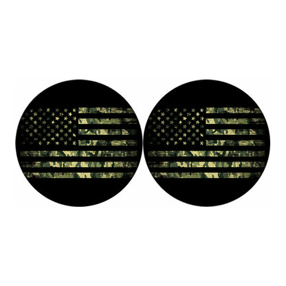 Camouflage American Flag Print Car Coasters