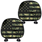 Camouflage American Flag Print Car Headrest Covers