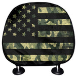 Camouflage American Flag Print Car Headrest Covers