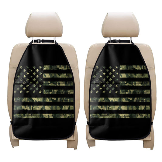 Camouflage American Flag Print Car Seat Organizers