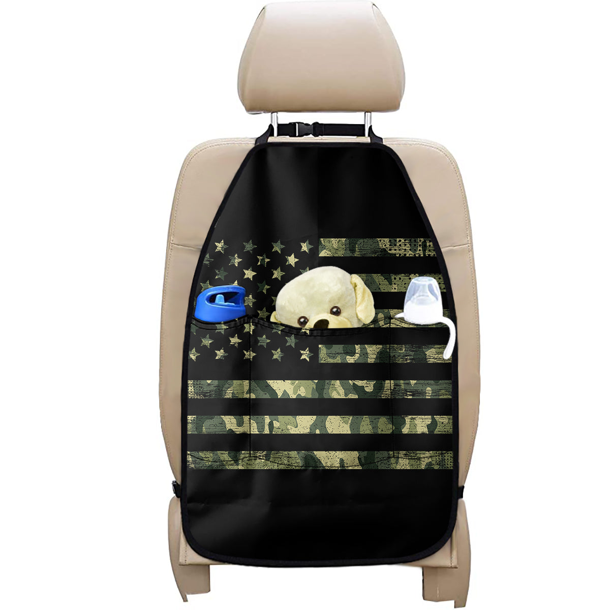 Camouflage American Flag Print Car Seat Organizers