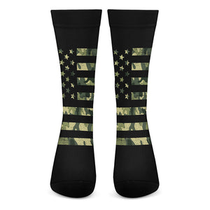 Camouflage American Flag Print Crew Socks