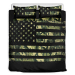 Camouflage American Flag Print Duvet Cover Bedding Set