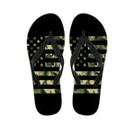 Camouflage American Flag Print Flip Flops