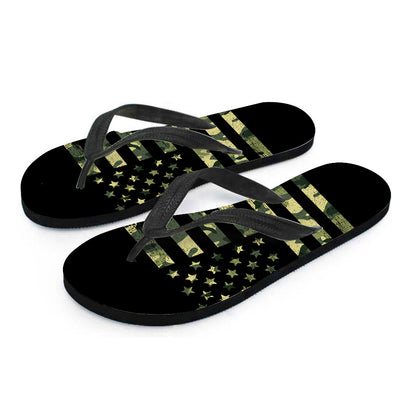 Camouflage American Flag Print Flip Flops