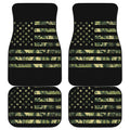 Camouflage American Flag Print Front and Back Car Floor Mats