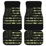 Camouflage American Flag Print Front and Back Car Floor Mats