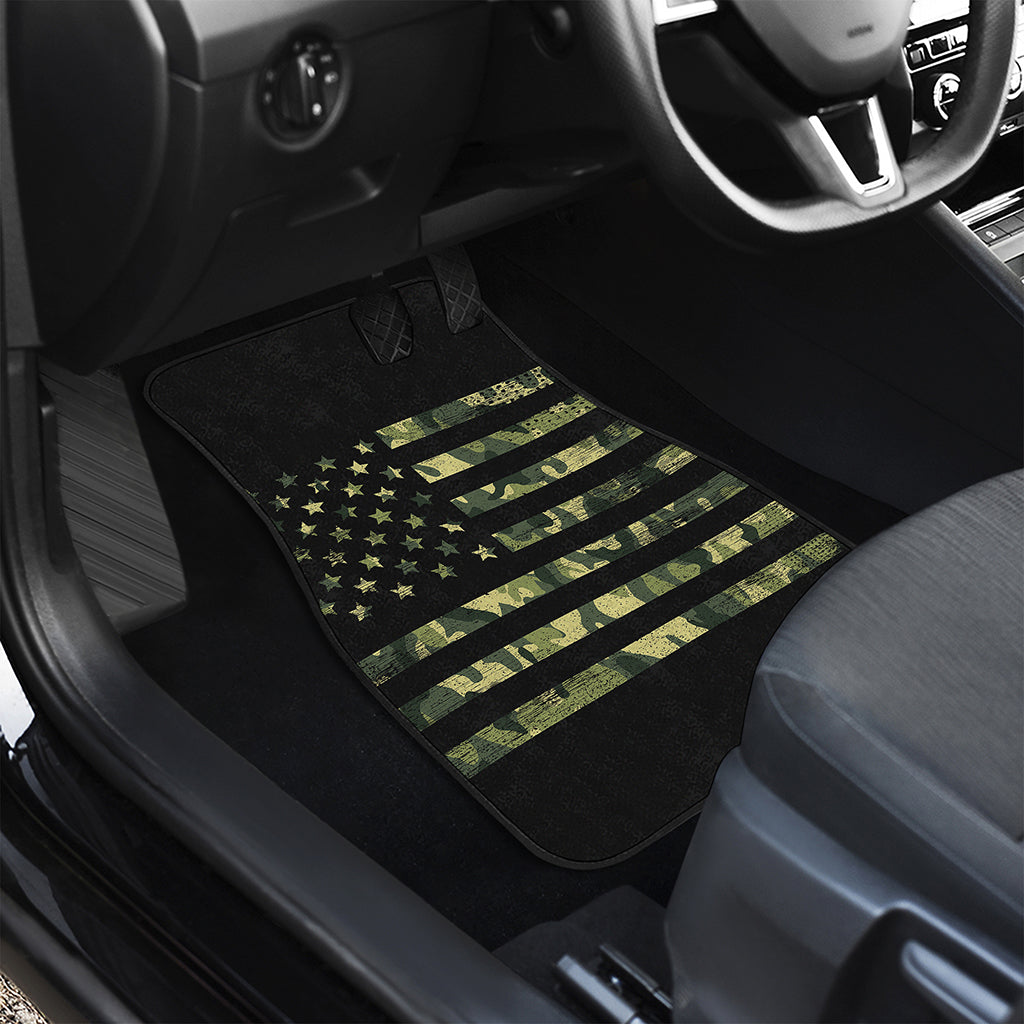 Camouflage American Flag Print Front Car Floor Mats