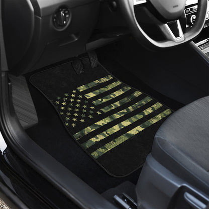 Camouflage American Flag Print Front Car Floor Mats