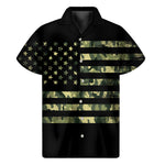 Camouflage American Flag Print Men's Short Sleeve Shirt