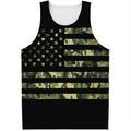 Camouflage American Flag Print Men's Tank Top