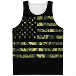 Camouflage American Flag Print Men's Tank Top