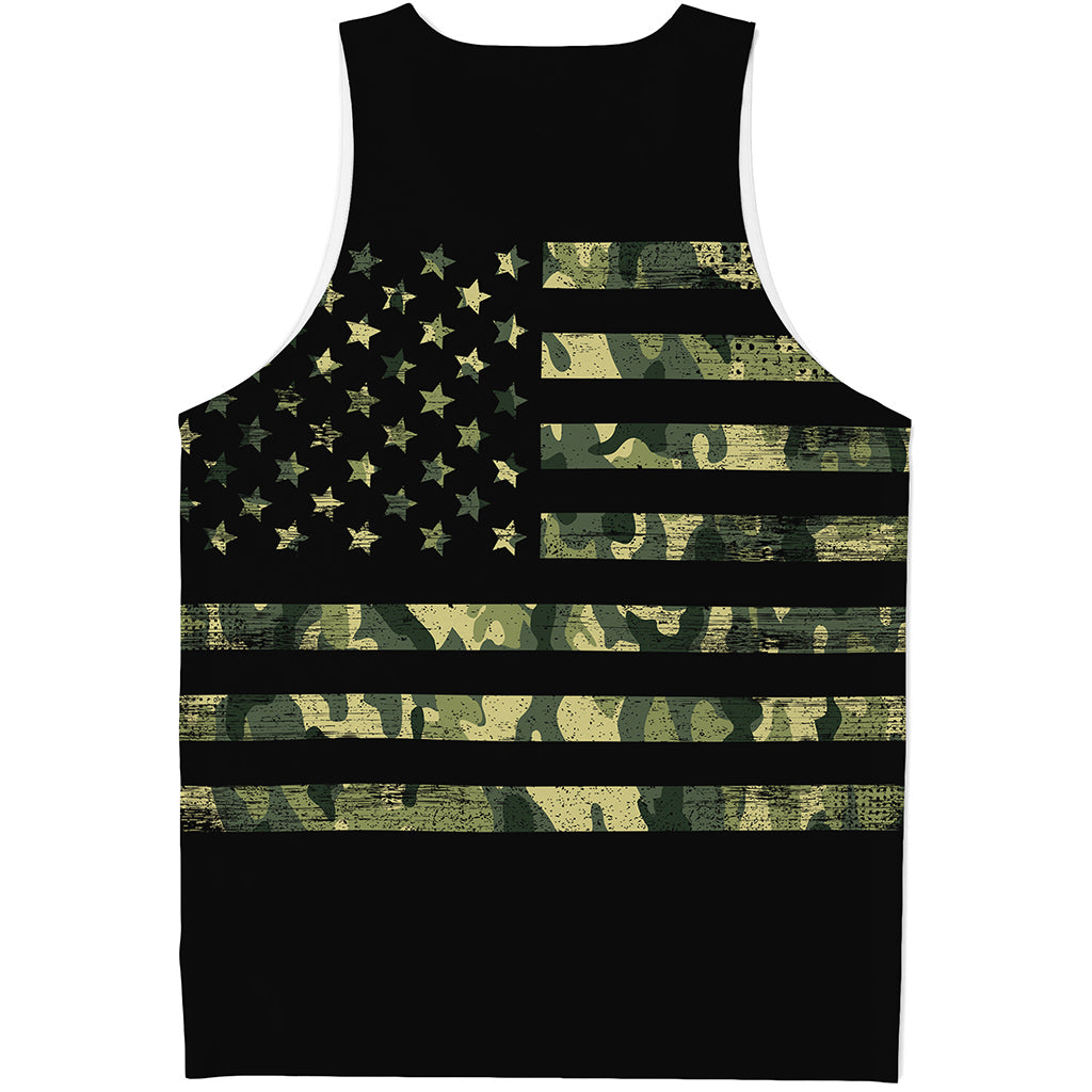 Camouflage American Flag Print Men's Tank Top