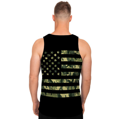 Camouflage American Flag Print Men's Tank Top
