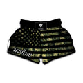 Camouflage American Flag Print Muay Thai Boxing Shorts