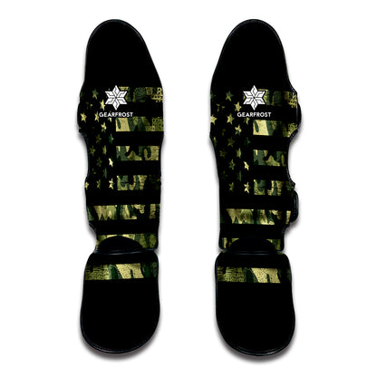 Camouflage American Flag Print Muay Thai Shin Guard