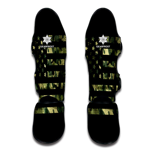 Camouflage American Flag Print Muay Thai Shin Guard