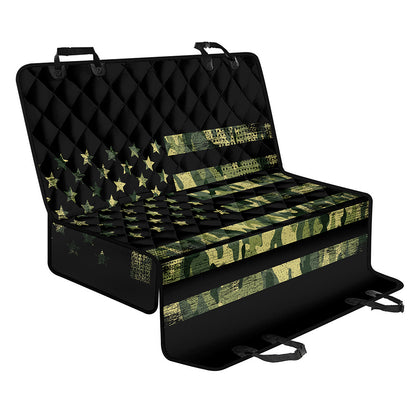 Camouflage American Flag Print Pet Car Back Seat Cover