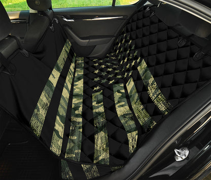 Camouflage American Flag Print Pet Car Back Seat Cover