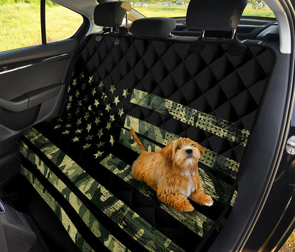 Camouflage American Flag Print Pet Car Back Seat Cover