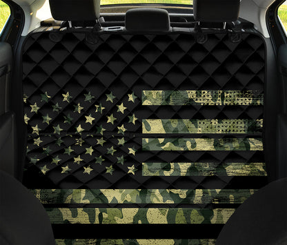 Camouflage American Flag Print Pet Car Back Seat Cover