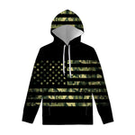 Camouflage American Flag Print Pullover Hoodie