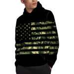 Camouflage American Flag Print Pullover Hoodie