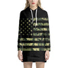 Camouflage American Flag Print Pullover Hoodie Dress