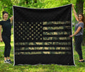 Camouflage American Flag Print Quilt