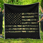 Camouflage American Flag Print Quilt