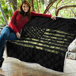 Camouflage American Flag Print Quilt