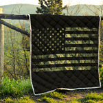 Camouflage American Flag Print Quilt