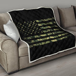 Camouflage American Flag Print Quilt