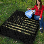 Camouflage American Flag Print Quilt